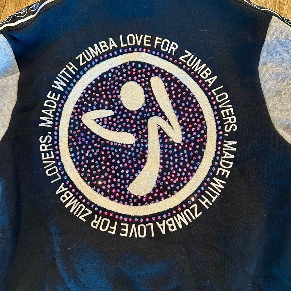 Zumba Black and Gray Jacket CUSTOMIZED WITH SWAROVSKI